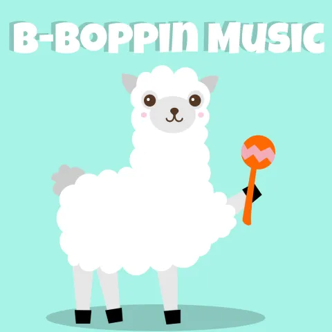 Cartoon Llama with a maraca. B Boppin Music written across the top plainly. This is a Ninety Six Babies and Toddlers Program.