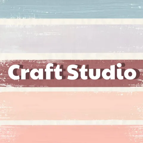Different colored brush strokes with the words 'craft studio' on the central stroke.