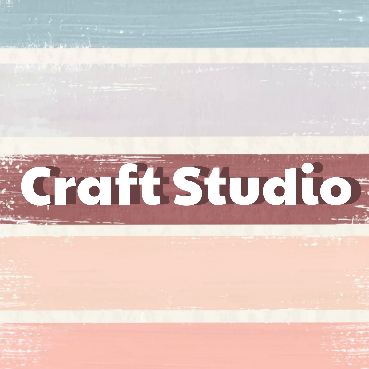 Different colored brush strokes with the words 'craft studio' on the central stroke.